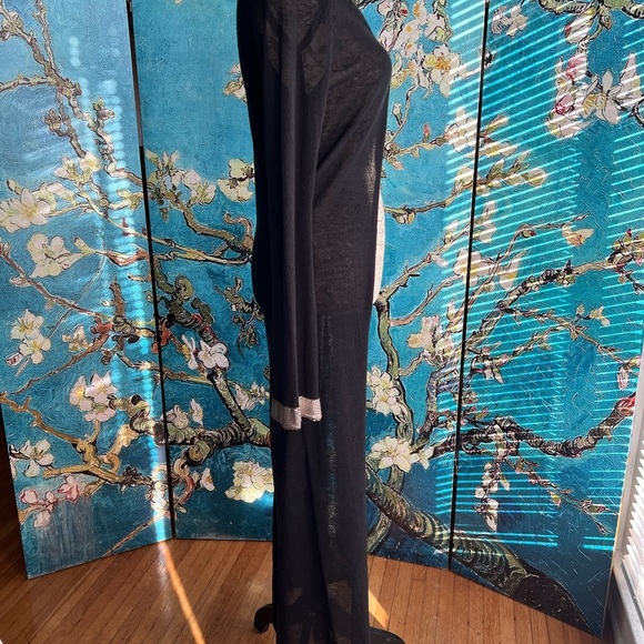 Vintage, Moda SZ S, black, full length, sweater with chainmail style cuff. - Picture 6 of 12
